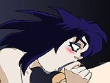 Nice blowjob from Kylie - Hentai anime game - Sexy Blue haired and green eyed anime girl will give you a great deep throat blowjob.