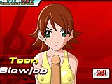 Teen Blowjob - Adult hentai flash game - Nice girl with big green eyes and bouncy boobs makes you an incomparable blowjob!