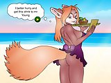 Furry Sex Game - Sex flash game adventure:Sexy furry babe carries the drinks to mr.Young-у but falls down with her sexy but up, mr. Young uses his ch