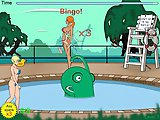 Swimming Spank Monster - Naked girls flash game:A spanking monster settled in the swimming pool. Sexy chicks were passing by the swimming pool. Spank 