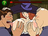 Big Tits Witch Fucking - Tit fuck flash game:Once a sexy little witch came to the Road Side Tavern, she wants to pay for her drinks by gang banging. S