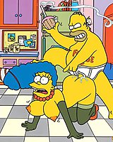 Cartoon Gang Bang With Marge Simpson A image