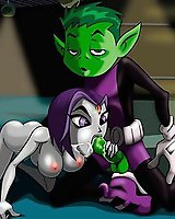 Teen Titan porn toon parody - Raven fucked by Beastboy