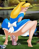 Naughty Alice in Wonderland plays with a dildo