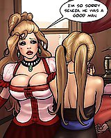 Girls forced a man to fuck - adult comics