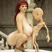 Hot booby babe fucked by goblin
