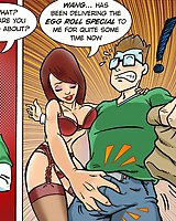 Delivery boy gets into trouble - sex comic