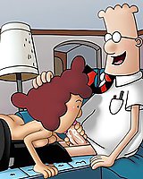 Lucky office getting pussy - cartoon sex