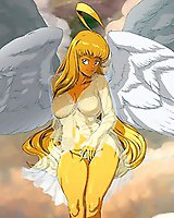 Angel girl turns into a horse girl - anime hentai
