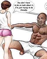 Black dicks inside white boy's ass