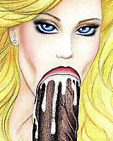 Blonde slut on black cocks adult comics