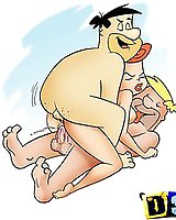 Flintstones threesome sex pictures - wet pussies rammed