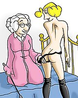 Sexy cartoon blond milf in hot sex action