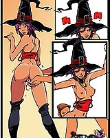 Witch with a sexy ass pleases a horny guy comics