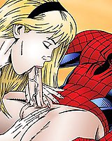 Cartoon babes have sex with Spiderman